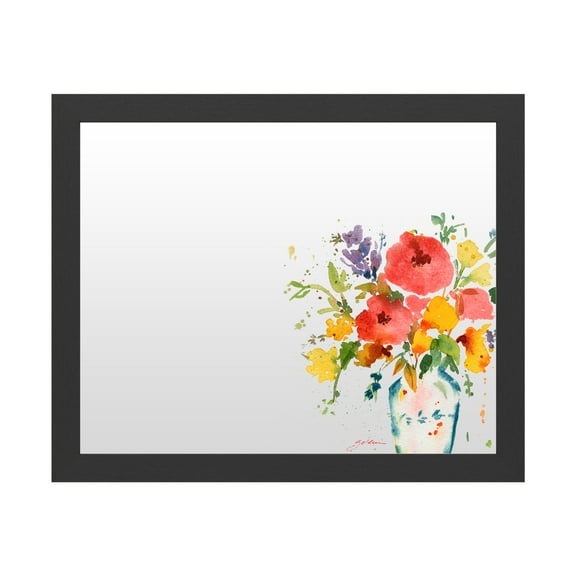 Trademark Fine Art 'White Vase with Bright Flowers' Markerboard by Sheila Golden
