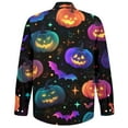 thumbnail image 5 of JGNGSHN Men Halloween T Shirts Long Sleeve Funny Spooky Season Pumpkins Graphic Shirt Casual Fashion Tees Blouses Party Clothes, 5 of 7