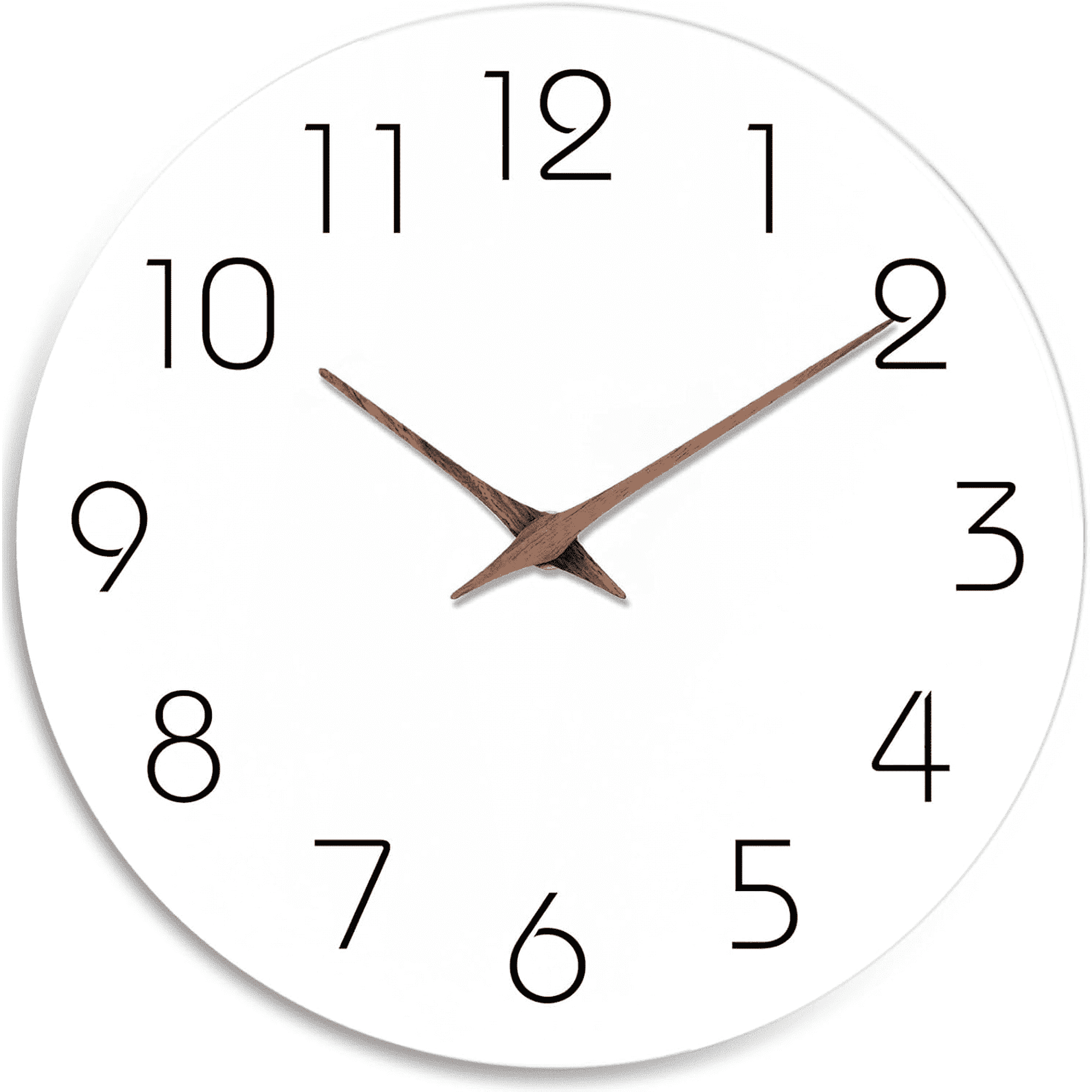 Wall Clock 12 Inch Silent Non Ticking, Wooden White Modern Minimalist Style Clock Decorative for Office Kitchen Home Bathroom Living Room