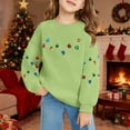 thumbnail image 2 of XAOFW Christmas Kids Sweatshirts Girls Pocket Winter Fuzzy Season Festive Long Sleeve O-Neck Printing Soft Cozy Casual Daily Wear Pullover, 2 of 4