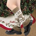 thumbnail image 2 of SLYNSHome Christmas Leg Warmers for Women,15.3X5.5Inch Holiday Sweater Leg Warmers Christmas Stockings Ornaments Xmas Boot Cuffs Long Socks for Dance Yoga Party Decoration (Khaki), 2 of 6