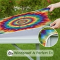thumbnail image 6 of Colorful Tie Dye Dot Mandala Pattern Square Fitted Tablecloth with Elastic Edge,Square Table Cover,Washable Elastic Table Cover for Home Kitchen Party Decor 36"x36", 6 of 6