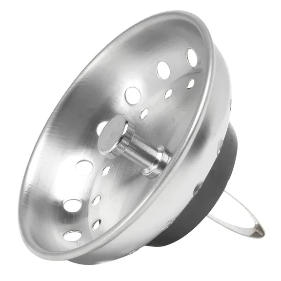 Spring Clip Kitchen Sink Strainer Replacement Basket - Stainless Steel With Brus