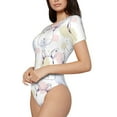 thumbnail image 2 of Fotbe Hand Drawn Rabbit Women's Crew Neck Short Sleeves Bodysuit Tops Round Neck Slim Sleeveless Soft Comfortable Basic-XX-Large, 2 of 9