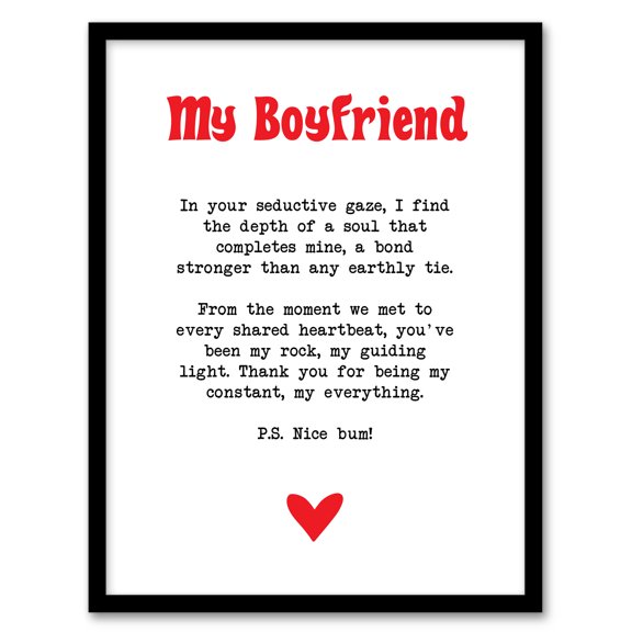Artery8 Love Poem My Everything Boyfriend Romantic Poetry Bedroom Art Print Framed Poster Wall Decor 12x16 inch