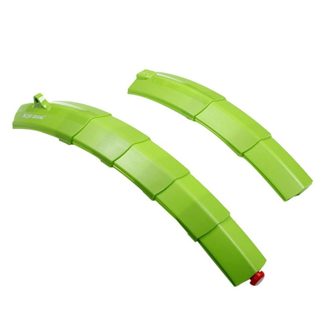 S SERENABLE Foldable Bike Mudguard Adjustable Front Rear Mud Guard Extended - Select Colors Green