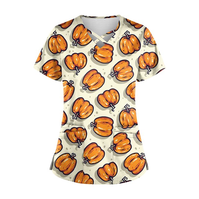 Uniforme de trabajo estampado para mujer Uniforme de trabajo protector con cuello en V y bolsillo