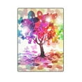 thumbnail image 1 of RYLABLUE Couverture de canapé de lit d'arbre coloré abstrait 58x80 pouces, 1 of 3