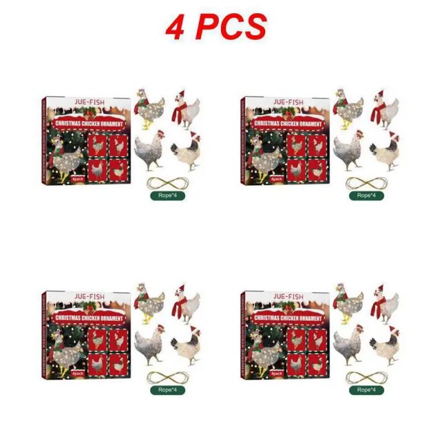 1~5PCS set Christmas Scarf Chicken Ornaments Xmas Tree Hanging Pendant For Christmas Festival Tree Decorations Drop Ornaments