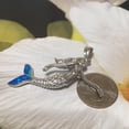 thumbnail image 2 of Unique Stunning X- Large Hawaiian 3D Mermaid Necklace, Sterling Silver Blue Opal Mermaid Pendant, N2354 Birthday Mom Gift, Statement PC, 2 of 4