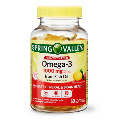 Spring Valley Omega-3 from Fish Oil Softgels, 1000 Mg, 60
