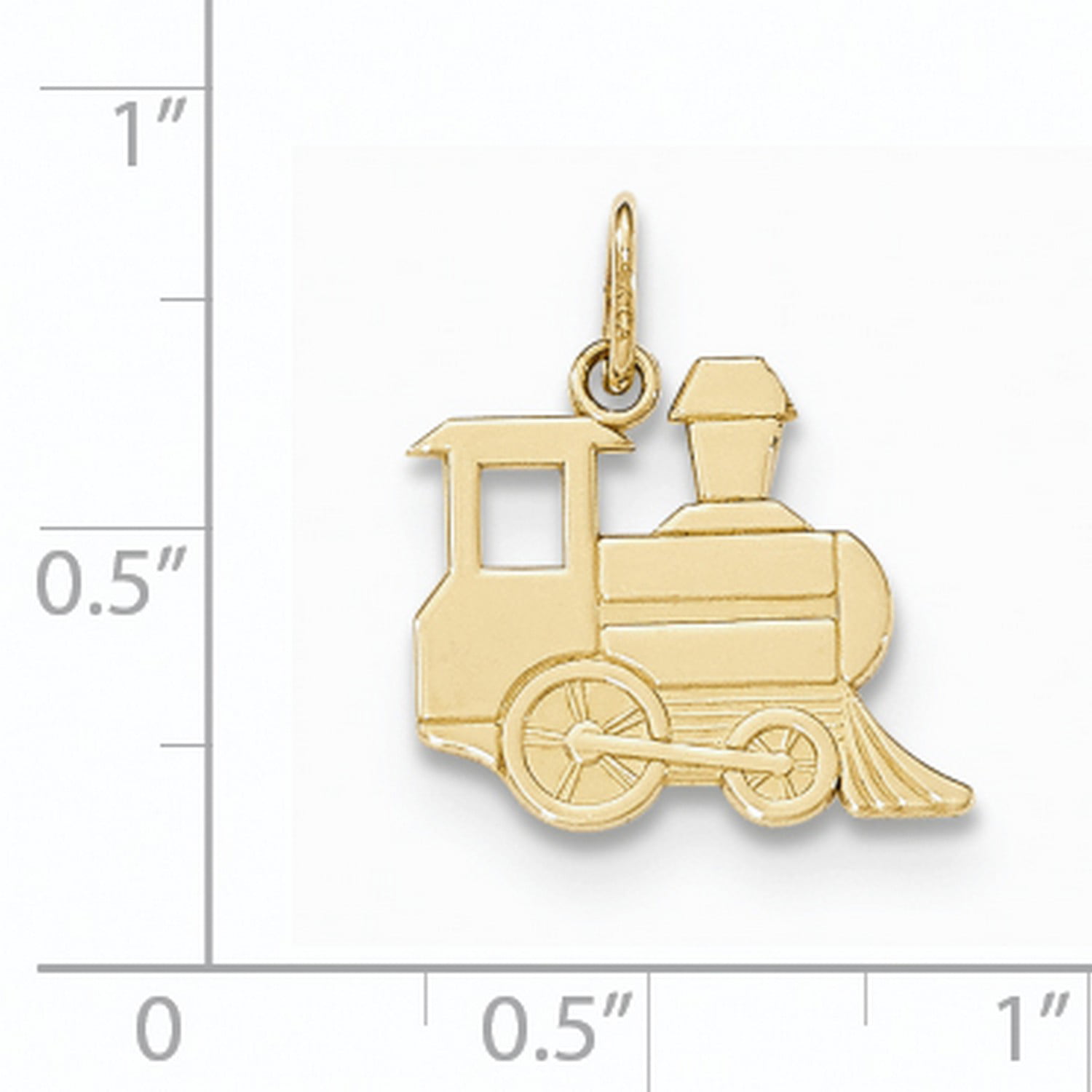 Silver Yellow Plated 3-D Train Engine Locomotive Charm 13mm 