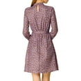 thumbnail image 3 of INSPIRE CHIC Robe à Manches Longues pour Femme, Florale, Évasée, à Nouer à la Taille, Col Smock, 3 of 6