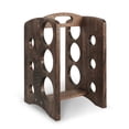 thumbnail image 3 of CONSDAN Oak Wine Rack, Wooden Wine Storage Racks, Portable 6 Bottles Wooden Wine Holder, Wine Rack Countertop Freestanding Cabinet, Wine Display Shelf (Chocolate Color), 3 of 9
