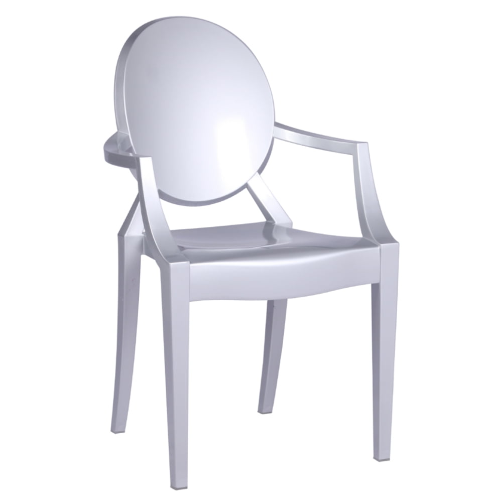 Fine Mod Imports Clear Arm Chair, Silver