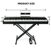 MUSTAR Weighted Digital Keyboard Piano 88 Keys Hammer Action with Stand, Bluetooth, Portable Case, Sustain Pedal (Black)