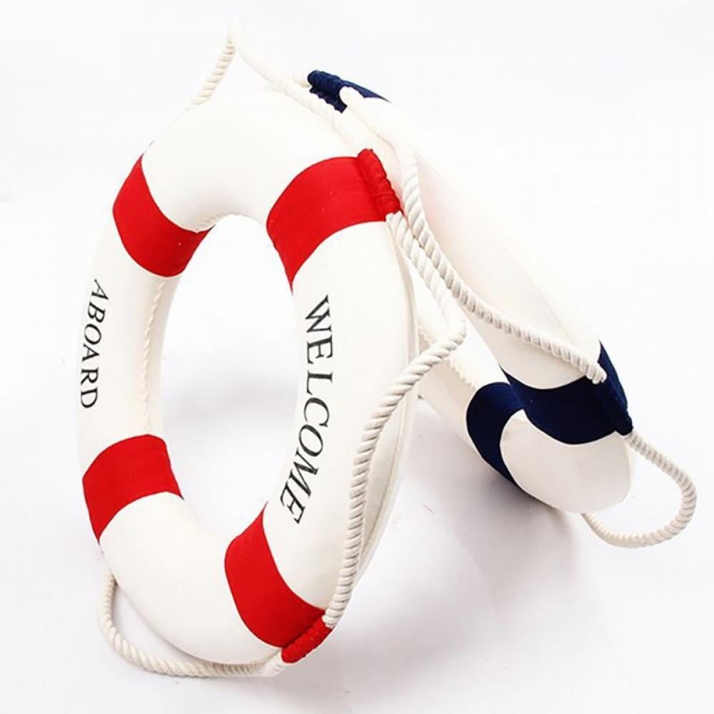 New 1pce 25cm Welcome Aboard Life Buoy Wall Hanger Beach Nautical Theme 