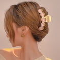 thumbnail image 5 of Pinzas grandes para el pelo para mujer, bonitas pinzas para el pelo de melocotón para niña, pinza para el pelo fino y grueso y rizado, antideslizante, accesorios para el cabello de diseño francés (ju TUNC Sencillez, 5 of 5