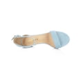 thumbnail image 4 of BLISSFUL STEP Edition Women's Shoes Open Toe Mid Block Heel Ankle Strap Faux Suede Sandals Sky Blue 6, 4 of 7