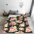 thumbnail image 4 of JUNZAN Rose Flowers Print Flannel Fleece Blanket Throw Blanket for Bed,Sofa,Couch,Travel,Camping(40"x30" ), 4 of 5