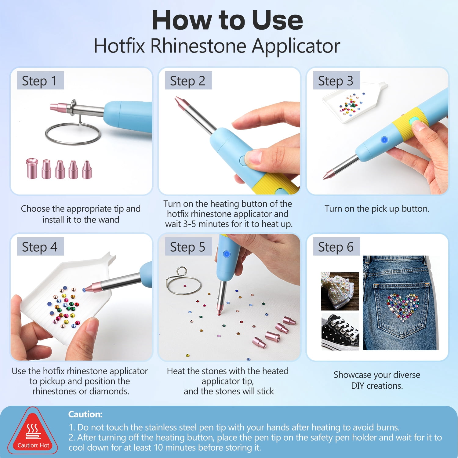 LC-dolida Cordless Diamond Painting Pen Kit, Electric Vacuum Pen with 4000mAh Battery, 3-Level Heating, Ultra-Strong Suction, Includes 3024pcs Hotfix Rhinestones & 5 Tips for Adults DIY (Pink)
