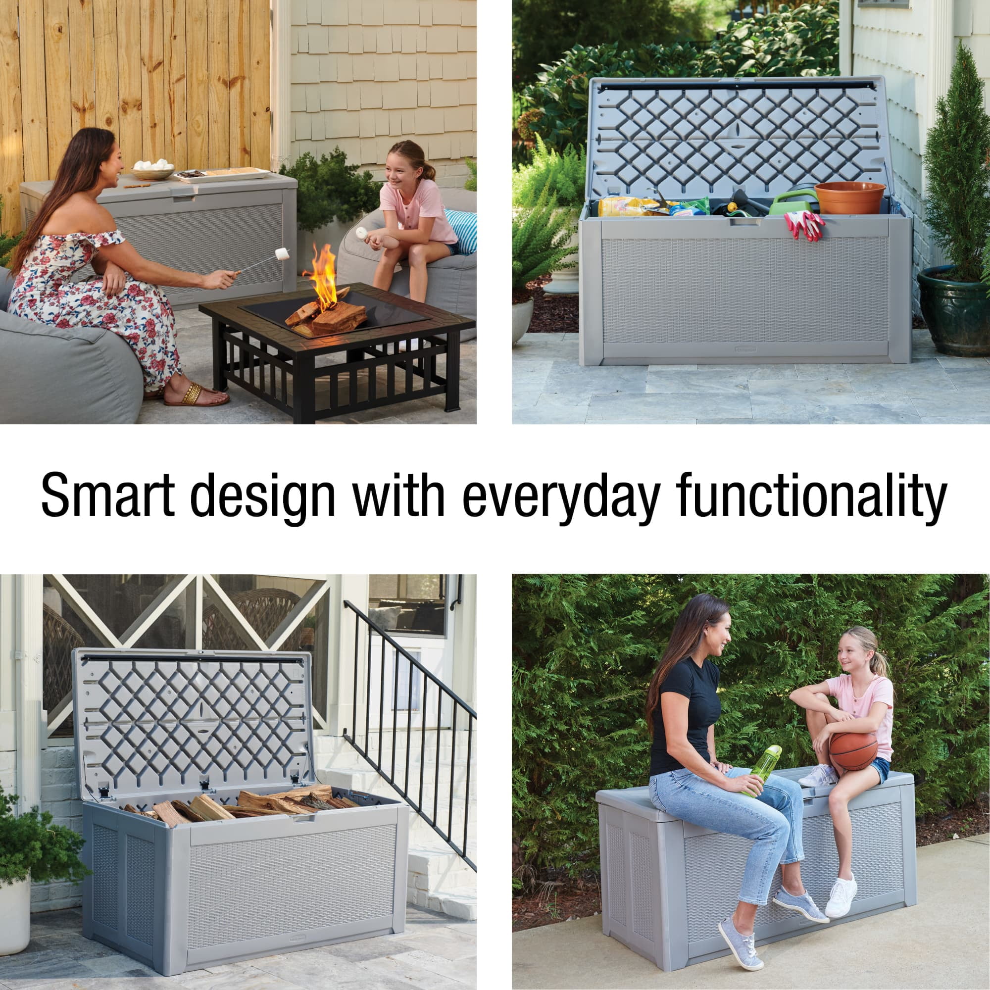 Rubbermaid Deck Box, Extra Large, 134 Gallon, Light Grey