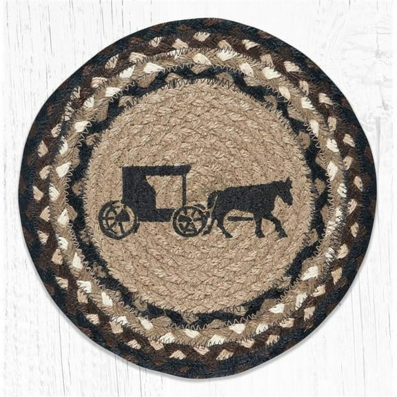 Capitol Importing 80-313AB 10 x 10 in. MSPR-313 Amish Buggy Printed Round Trivet