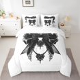 thumbnail image 2 of Feelyou Black Bowknot Bedding Comforter Set 7 Pieces, Gothic Romantic Bow Full Bedding Set, 2 of 8