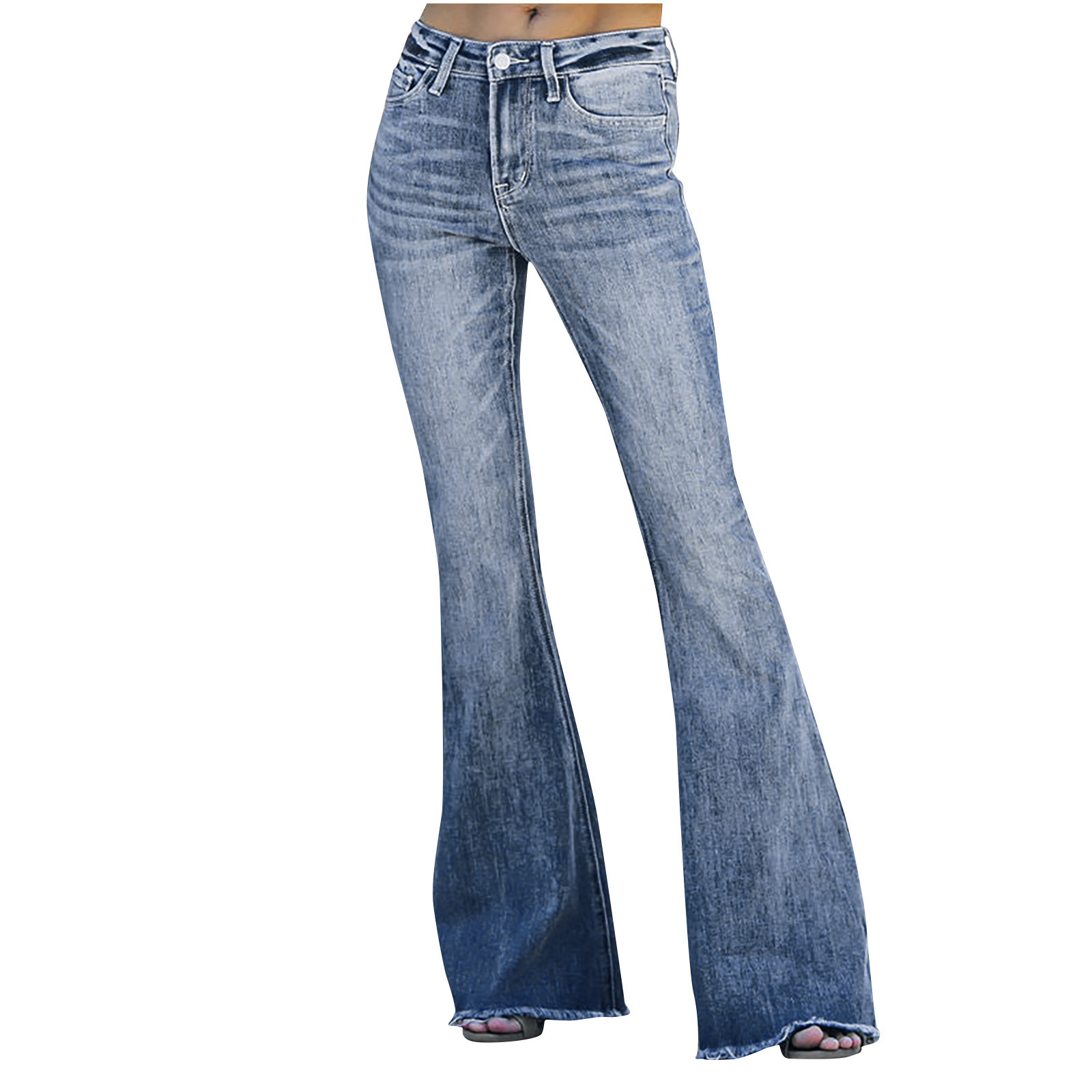 Augper Flare Jeans for Women, Women's High Waist Stretch Bell Bottom ...