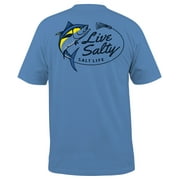 Salt Life Men's Salty Tuna Short Sleeve T-Shirt Blue Size Small