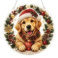 thumbnail image 1 of Christmas Diamond Art Ornament Kit for Adults Pearl Bead Craft, 2D Flat Acrylic Handmade Pearl Bead Suncatcher, Pet Theme Xmas Window Hanging Decor (Labrador Retriever), 1 of 7