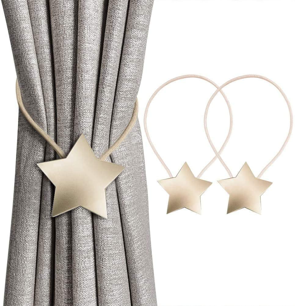 Star Shape Magnetic Curtain Buckle Magnetic Mesh Tieback Holder Curtain Clip New 