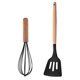 thumbnail image 1 of 2 utensilios de cocina de silicona con mango de madera, no tóxicos y antiadherentes, resistentes al calor y aptos para lavavajillas, 1 of 5