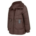 thumbnail image 5 of Breezora Womens Medium Length Puffer Jacket Winter Thickened Cotton Blend Coat With High End Texture XL Size Coffee, 5 of 9