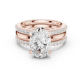 thumbnail image 5 of Zuwelria Certified Moissanite Diamond Rings | 4.13 CTW Excellent Oval Cut Diamond Engagement Rings | 18K Rose Gold Plated Sterling Silver Ring Set in Size 8, 5 of 9