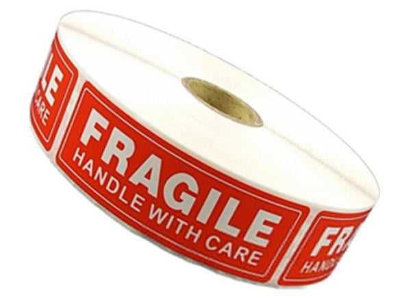 Tape Logic TLDL1057 LabelsFragile 1 Roll of 500 Labels Fluorescent Yellow 2 x 3 
