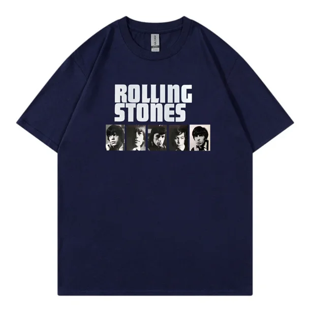 Camiseta de algodon holgada de media manga con estampado de moda americana de verano de los Rolling Stones camiseta de manga corta ajustada a la moda para hombre Bodega Aurrera en
