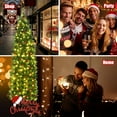 thumbnail image 5 of Costway 6.5Ft Pre-lit Hinged Pencil Christmas Tree w/Pine Cones Red Berries & 250 Lights, 5 of 12