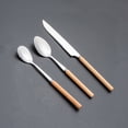 thumbnail image 5 of Juego de cubiertos Dsseng de 8 piezas de acero inoxidable para cocina, restaurante, hotel, con acabado pulido espejo, apto para lavavajillas (tenedor y cuchara de postre)., 5 of 5