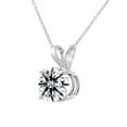thumbnail image 3 of SuperJeweler 1 Carat Lab Grown Diamond Solitaire Necklace In Sterling Silver With Free Chain For Women, 3 of 6