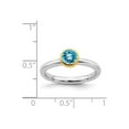 thumbnail image 3 of 1/2 Carat (Ctw) Solitaire Blue Topaz Ring in Sterling Silver with Yellow Accents, 3 of 4