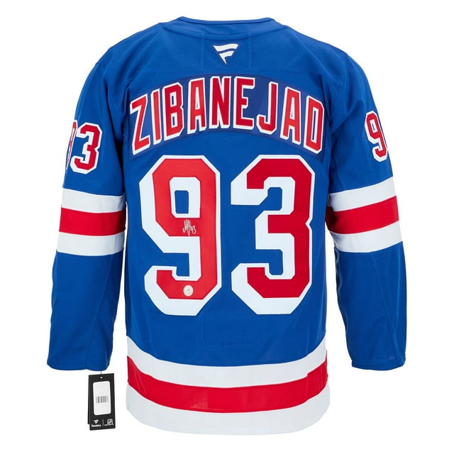 Mika Zibanejad Chandail Premium Signé des New York Rangers Fanatics