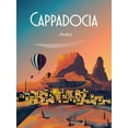 thumbnail image 2 of ARCTIC FRAME 19x24 Gold Ornate Wood Framed with Double Matting Museum Art Print Titled - cappadocia turkey travel poster, 2 of 4