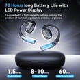 thumbnail image 3 of Open Ear Earbuds, Bluetooth 5.4 Wireless Earbuds with Earhooks, 70Hrs Playtime Bluetooth Earphones with LED Display Charging Case, Hifi Stereo Over Earbuds IP7 Waterproof for Sports, Running, Workout, 3 of 10