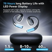 Open Ear Earbuds, Bluetooth 5.4 Wireless Earbuds with Earhooks, 70Hrs Playtime Bluetooth Earphones with LED Display Charging Case, Hifi Stereo Over Earbuds IP7 Waterproof for Sports, Running, Workout