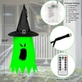 thumbnail image 3 of Halloween 8 Pcs Lighted Hanging Witch Ghost Hats Decorations, Halloween Indoor Outdoor Remote Control String Lights 8 Lighting Modes, Glowing Witch Hat for Garden, Yard, Tree, 3 of 6