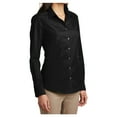 thumbnail image 4 of Yellow Rooster Women's Long Sleeve Carefree Poplin Uniforms Dress Shirt Deep Black XL, 4 of 6