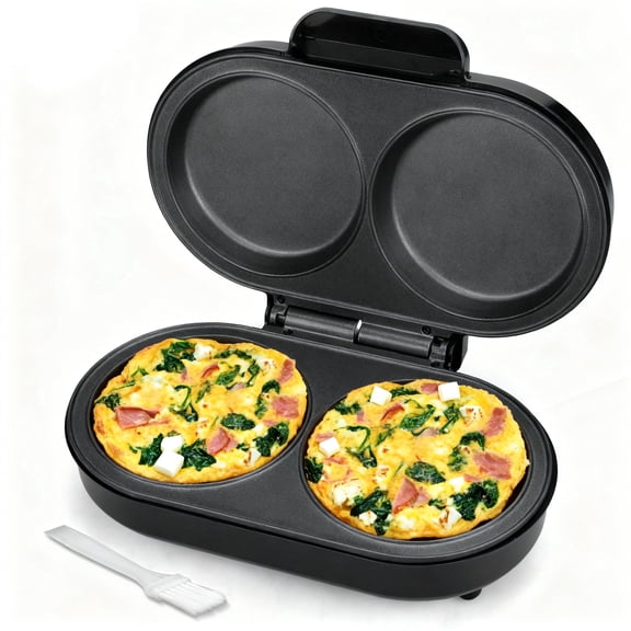 Mailand 2 x 4.75” Omelette Maker Electric, Omelette Pan Nonstick, Egg Bite Maker, 850W, Stainless steel