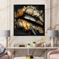 thumbnail image 3 of Designart 'Female Lips With Black Leather and Gold Foil' Modern Framed Art Print, 3 of 4