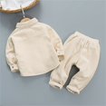 thumbnail image 5 of Fall Outfits Baby Girl Printed Sweatshirt and Pants Two-Piece Set for Children's Clothing Girls' Long Sleeved Pants Set New Casual Matching Sets Beige 18 Months, 5 of 7